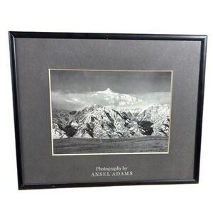 Vintage Ansel Adams Mount Williamson, CA Photographed Framed Print GIFT EUC